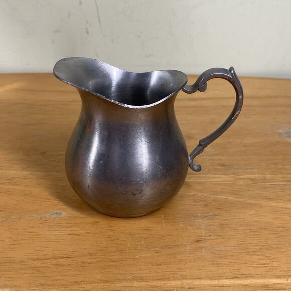 Vtg WEB Pewter 3-inch Creamer & Covered Sugar Serving Set #1137 Rustic Elegance - Picture 3 of 16
